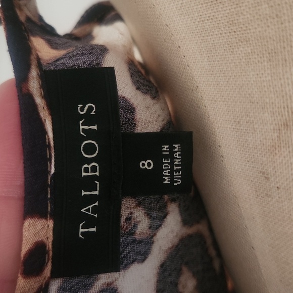 Talbots Cheetah Print Long Sleeve Dress Size 8 - Picture 6 of 7